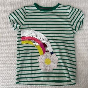 Mini Boden sequins and embroidered t-shirt. Size 5-6.